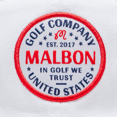 Malbon Golf In Golf We Trust Painters Hat - White