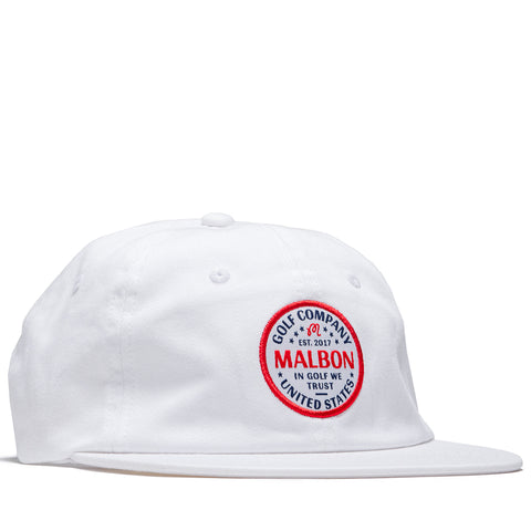 Malbon Golf In Golf We Trust Painters Hat - White