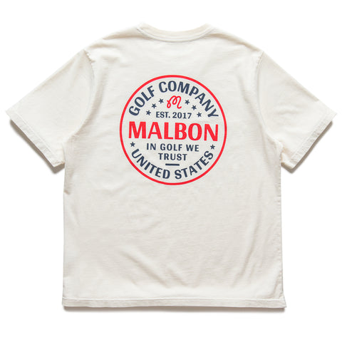 Malbon Golf In Golf We Trust Tee - Natural