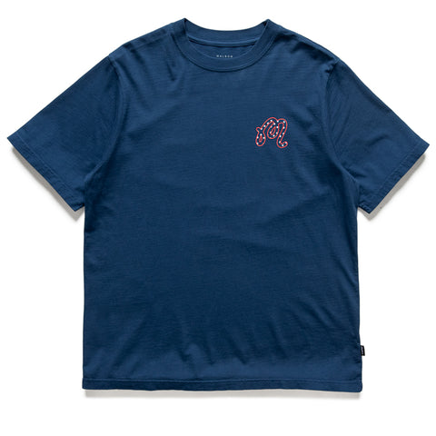 Malbon Golf In Golf We Trust Tee - Navy