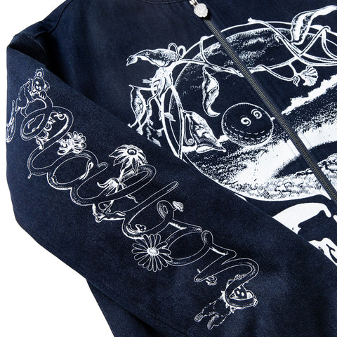 Malbon Golf x Grateful Dead Moto Jacket - Denim
