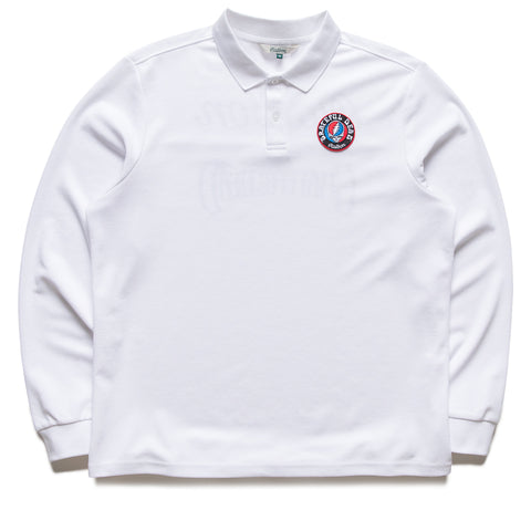 Malbon Golf x Grateful Dead Stealie L/S Polo - White