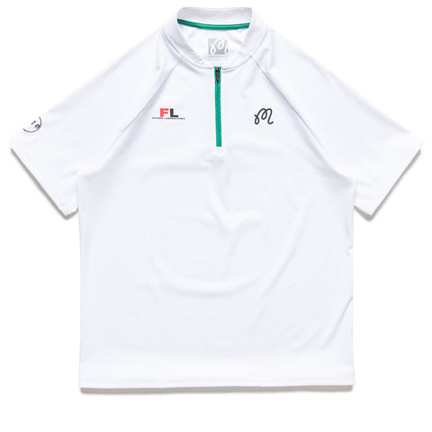Futura Laboratories x Malbon Golf Zip Raglan Blade Polo - White