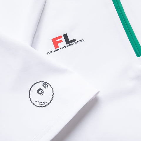 Futura Laboratories x Malbon Golf Zip Raglan Blade Polo - White