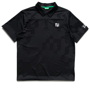 Malbon Golf Performance Mesh Paneled Polo - Black