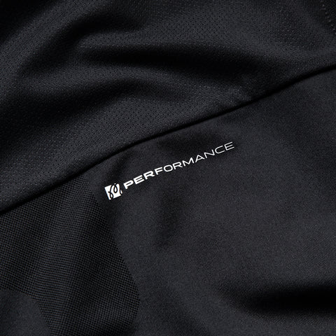 Malbon Golf x Politics Performance Mesh Paneled Polo - Black
