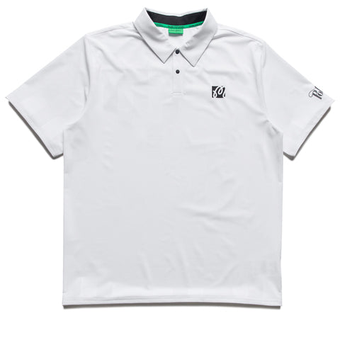 Malbon Golf x Politics Performance Mesh Paneled Polo - White