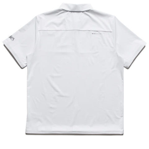Malbon Golf x Politics Performance Mesh Paneled Polo - White