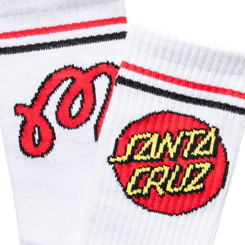 Malbon Golf x Santa Cruz Socks - White