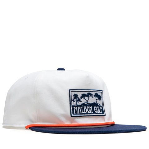 Malbon Golf x Torrey Pines Rope Hat - White/Baritone Blue