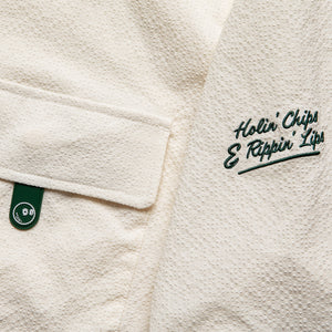 Malbon Golf & Bass Club Seersucker Windshirt - Ivory