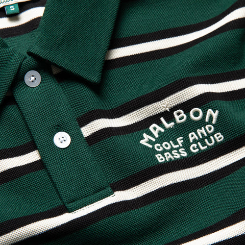 Malbon Golf Fairway Bass Club Polo - Forest Stripe