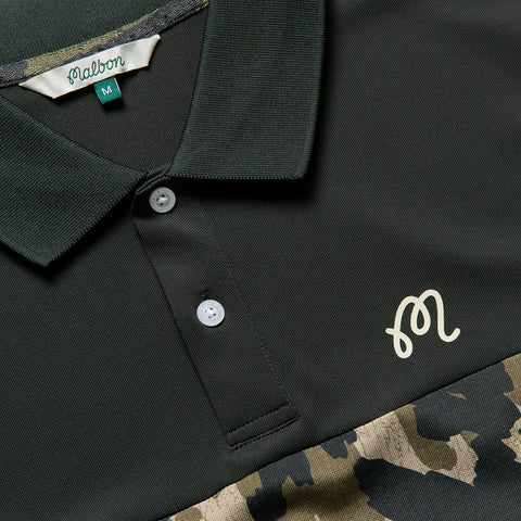 Malbon Golf Tour Divot Polo - Bark Camo