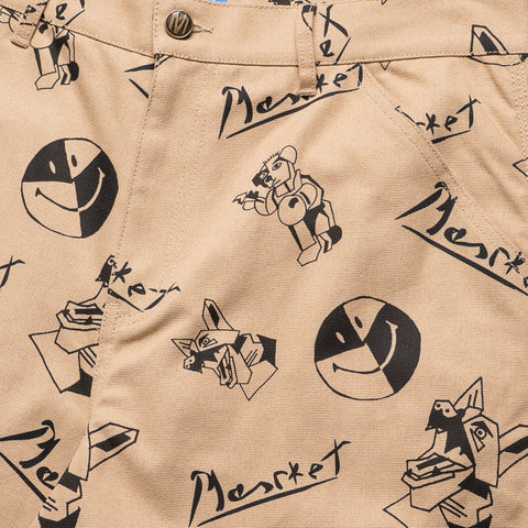 Market Smiley Cubism Work Pants - Khaki