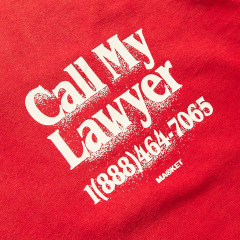 Market Call My Lawyer 3D Tee - Candy Red