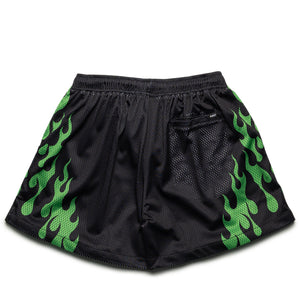 Market Toxic Flames Mesh Shorts - Black/Green