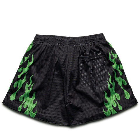 Market Toxic Flames Mesh Shorts - Black/Green