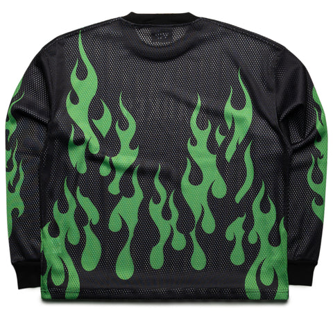 Market Toxic Flames L/S Mesh Tee - Black/Green