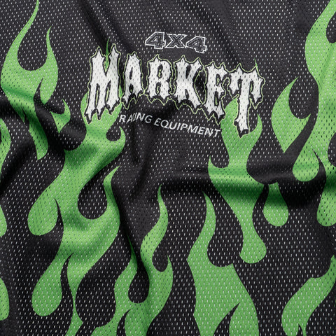 Market Toxic Flames L/S Mesh Tee - Black/Green