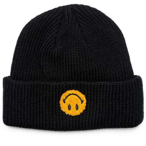 Market Smiley Upside Down Beanie - Black