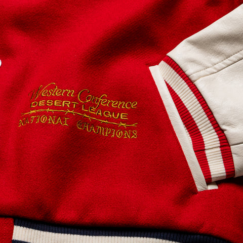 Market Old West Varsity Jacket - Navy/Salsa