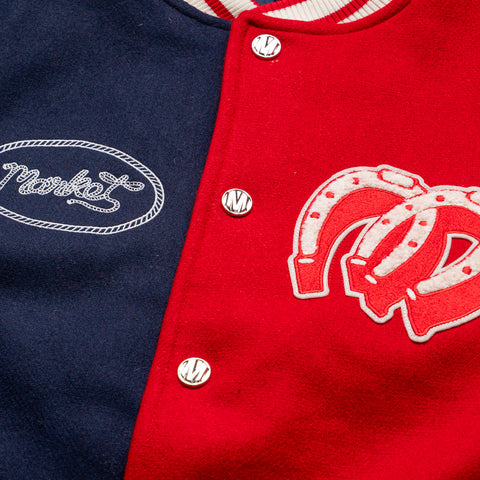 Market Old West Varsity Jacket - Navy/Salsa