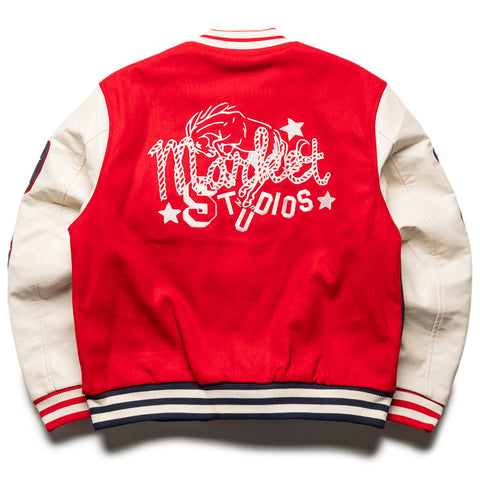 Market Old West Varsity Jacket - Navy/Salsa