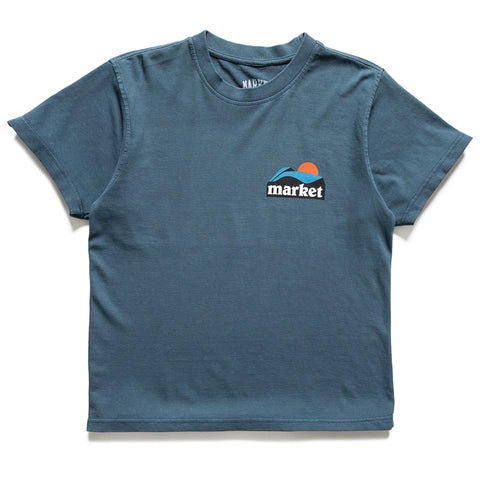 Market On The Horizon Tee - Dusty Blue