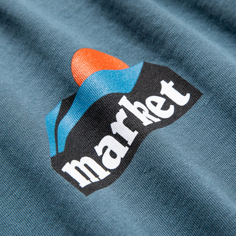 Market On The Horizon Tee - Dusty Blue