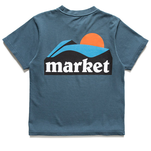 Market On The Horizon Tee - Dusty Blue