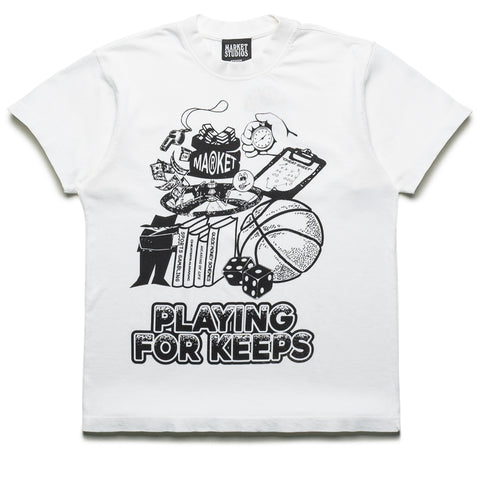 Market Playing For Keeps Tee - White