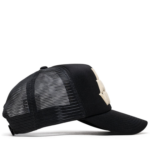 Market Smiley Smile Anyways Trucker Hat - Pirate Black