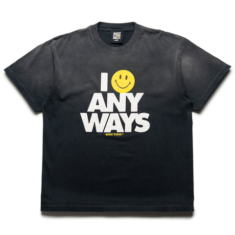 Market Smiley Smile Anyways Tee - Pirate Black