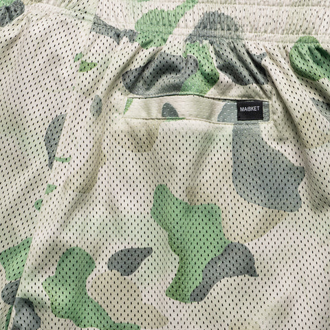 Market Smiley Mesh Shorts - Cream/Green