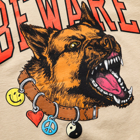 Market Smiley Beware My Collar Tee - Wood Ash