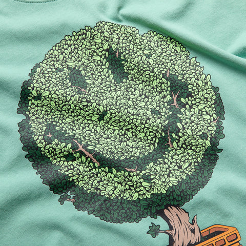 Market Smiley Bonsai Tree Tee - Malachite Green