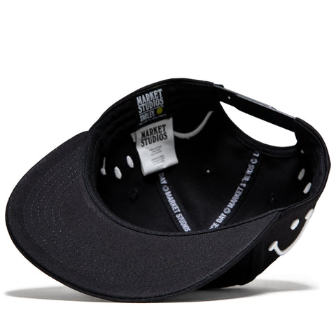 Market Smiley Face Snapback - Jet Black