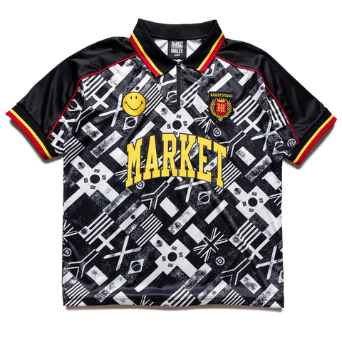 Market Smiley International Flags Soccer Jersey - Black/White