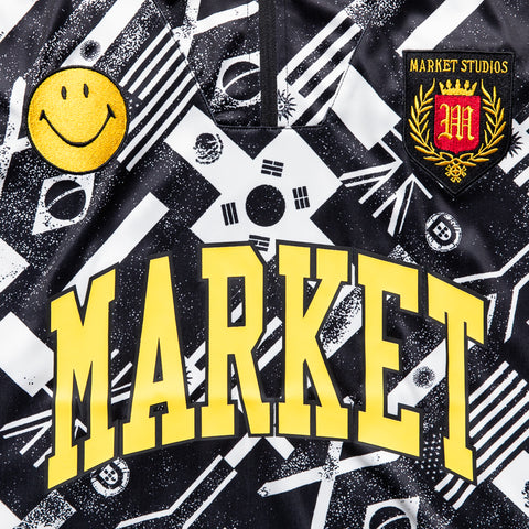 Market Smiley International Flags Soccer Jersey - Black/White
