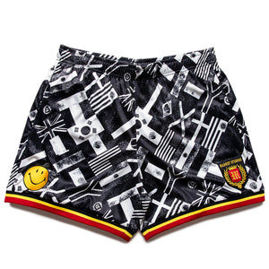 Market Smiley International Flags Soccer Shorts - Black/White