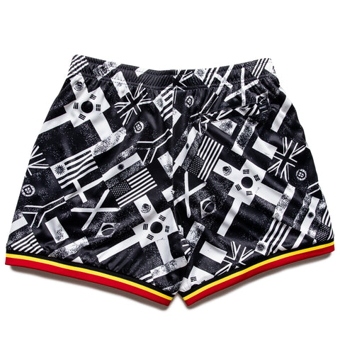 Market Smiley International Flags Soccer Shorts - Black/White