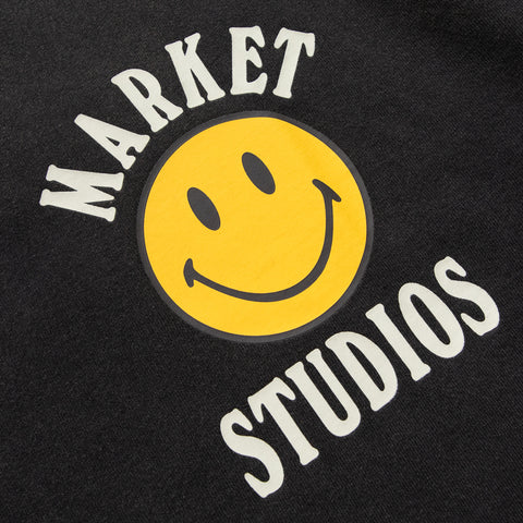 Market Smiley Lockup Tee - Jet Set Black