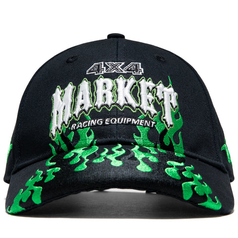 Market Toxic Flames Dad Hat - Black/Green