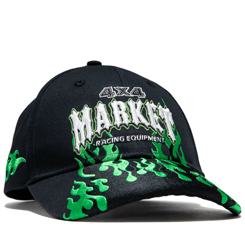 Market Toxic Flames Dad Hat - Black/Green