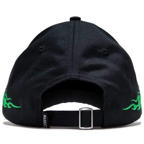 Market Toxic Flames Dad Hat - Black/Green