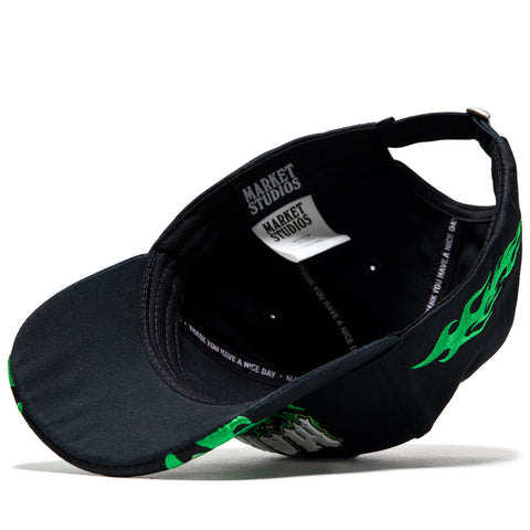 Market Toxic Flames Dad Hat - Black/Green