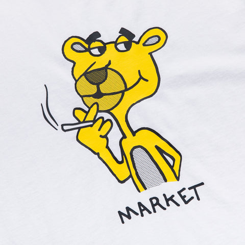 Market Yellow Panther Tee - White