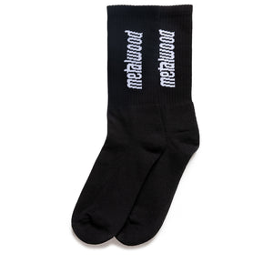 Metalwood Studio Metal Logo Crew Socks - Black
