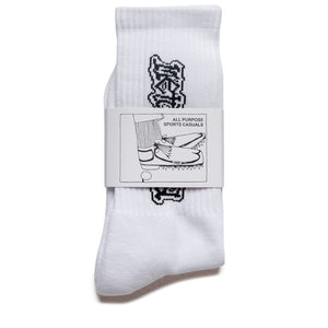 Metalwood Studio Dewey Crew Socks - White