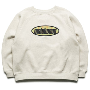 Metalwood Studio Plaid Oval Logo Raglan Crewneck - Heather Grey